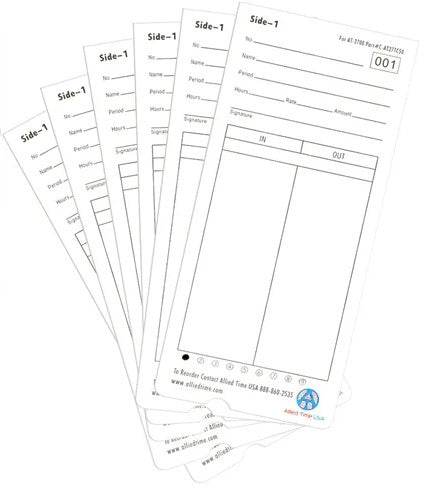 1,000 AT-2700 Time Cards Part#C-AT27TC50