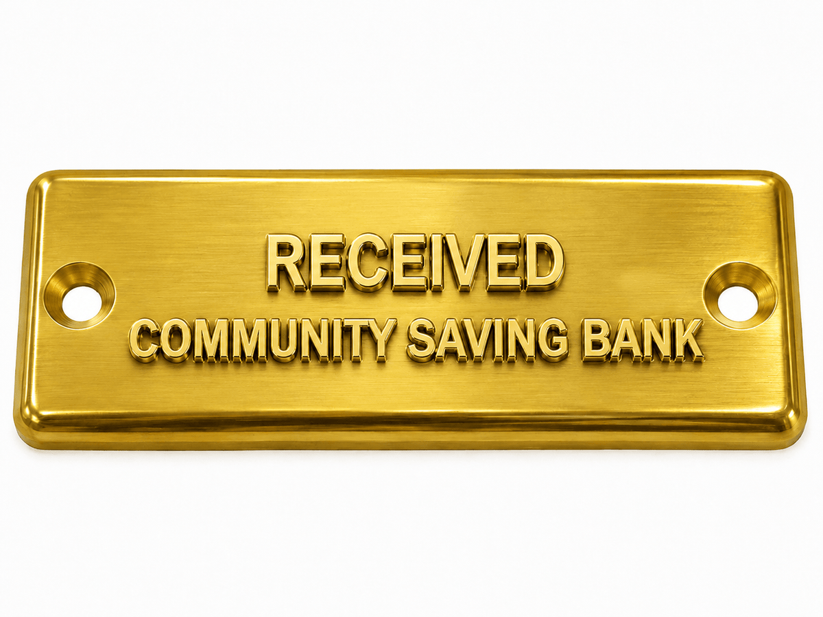 Custom Engraved Brass PLATE for Widmer Stamp - Allied Time USA