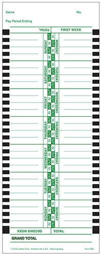 Lathem 800P Bi-Weekly Time Cards (1,000)