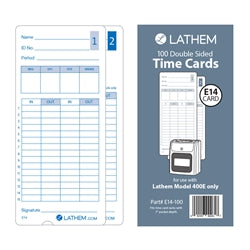 Lathem 400E Time Cards, Pack of 100