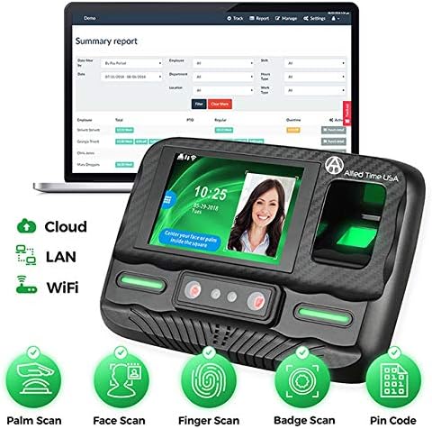 CB4000 Biometric Time Clock System with Online Reporting