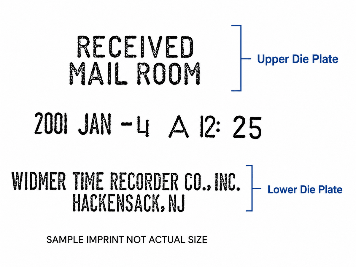 Custom Engraved Brass PLATE for Widmer Stamp - Allied Time USA
