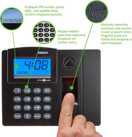 Pyramid Time Systems - Pyramid TimeTrax Elite Biometric System - Allied Time USA